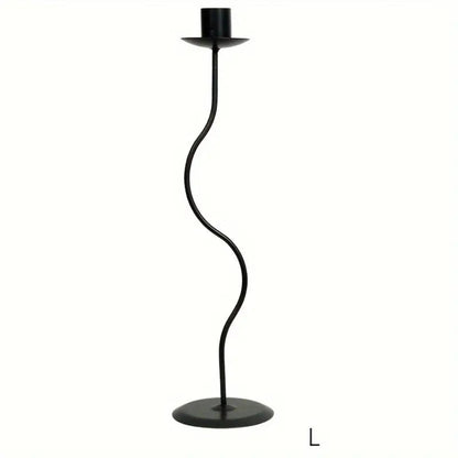 Skulpterad Vågig Järn Ljus hållare