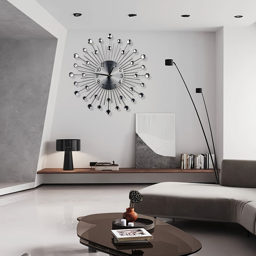 LuxeTime - Stilla Väckarklocka med Kristalldetaljer