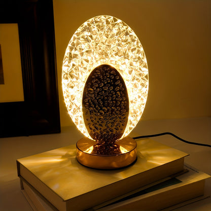 FeatherLamp - USB Touch Bordslampa med Påfågelfjäderdesign, Oändligt Dimbar LED Ljus
