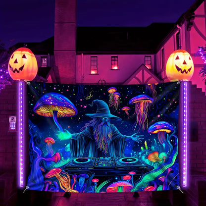 Halloween Fluorescerande väggbonad – Mystisk väggdekoration med ljuseffekt