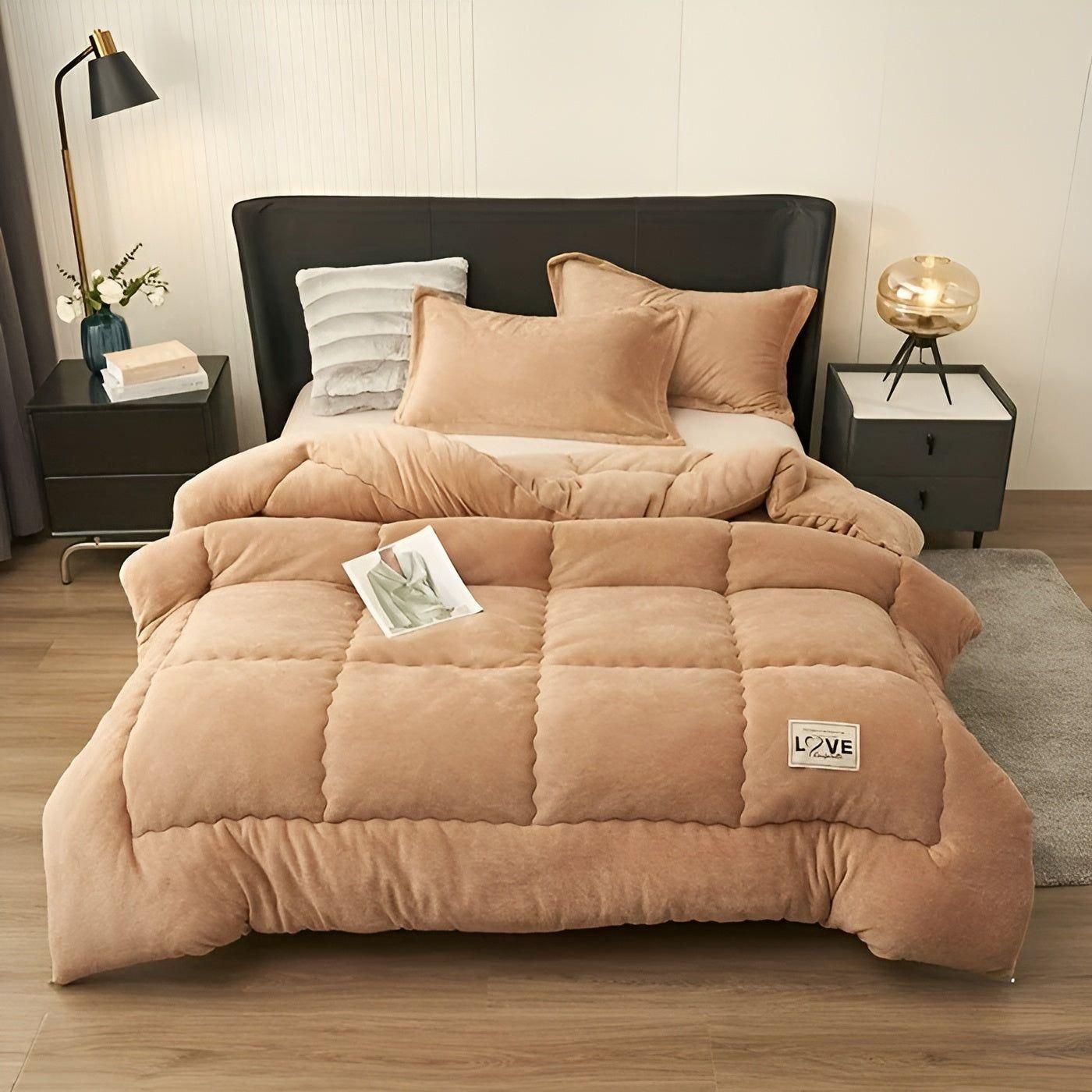 ThickLuxe Duvet Cover - Casual Thick Fleece Quiltad Vinter Duvet Cover