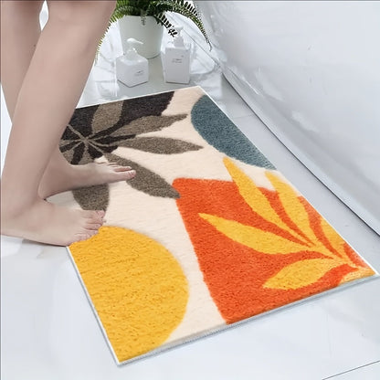 Abstract Geometric Badmatta – Absorberande och Mjuk för Badrum eller Kök