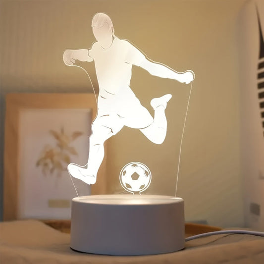 SoccerGlow - Fotboll LED Nattlampa med Akrylbasis