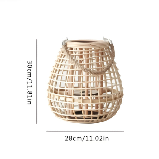HomeHaven Lantern - Handwoven Candle Holder Floor Lantern