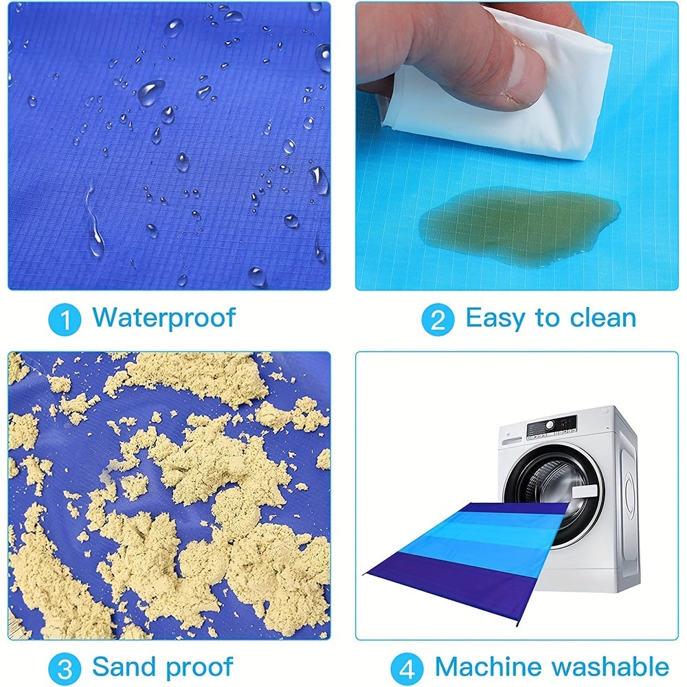 Vattentät Strandfilt | Sandfri Utomhusmatta för Camping