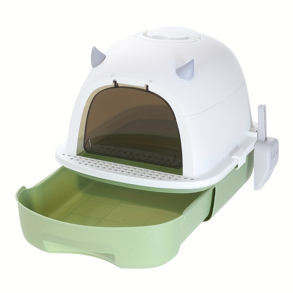 Stort täckt kattlåda hög sidor luktkontroll