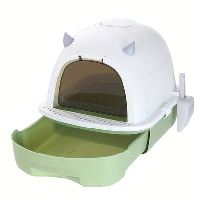 Stort täckt kattlåda hög sidor luktkontroll