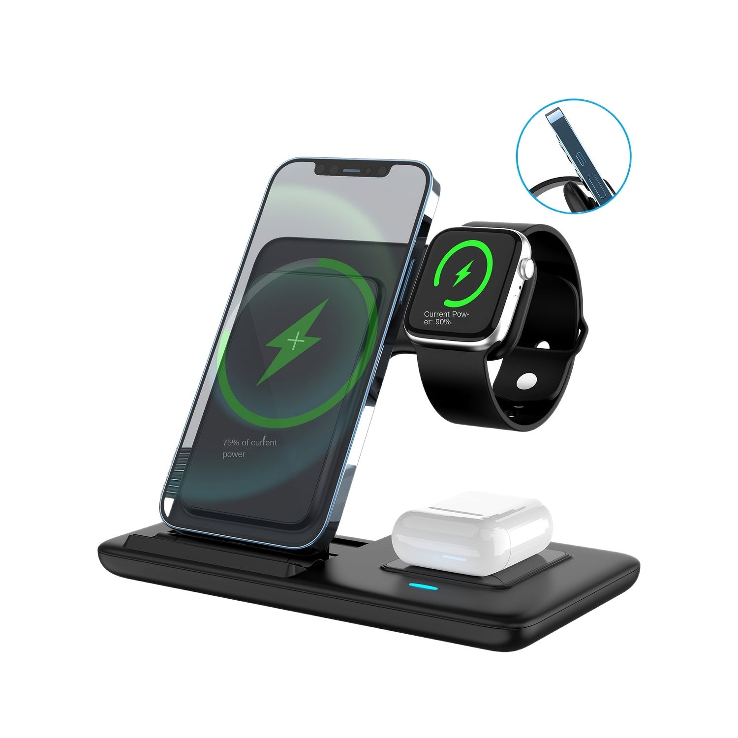 Trådlös laddare stativ 3 i 1 magnetisk dock