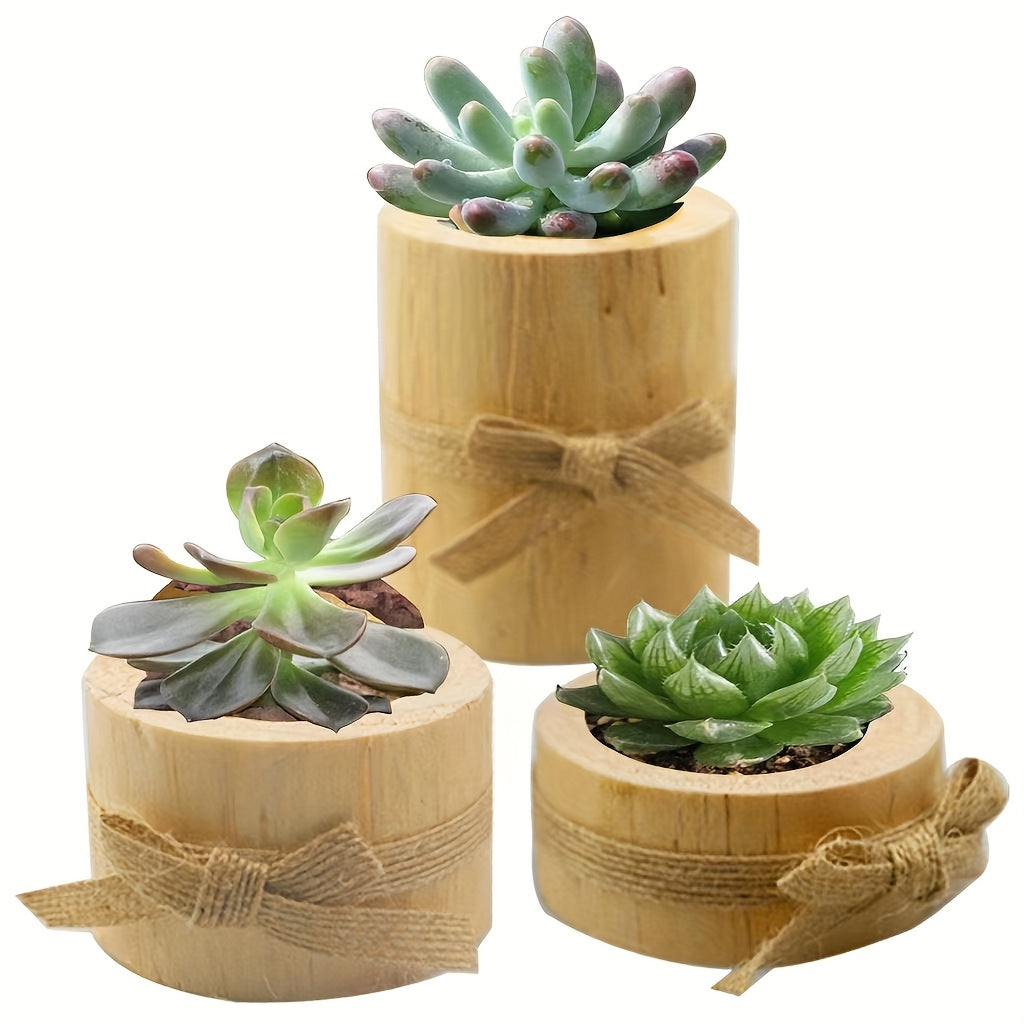 Trä Tealight Hållare med Jute Snöre – Rå Inredning för Hem och Trädgård