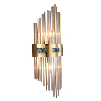 Kristall LED Vägglampa Guld, Vardagsrum/Sovrum, Metall/Akryl