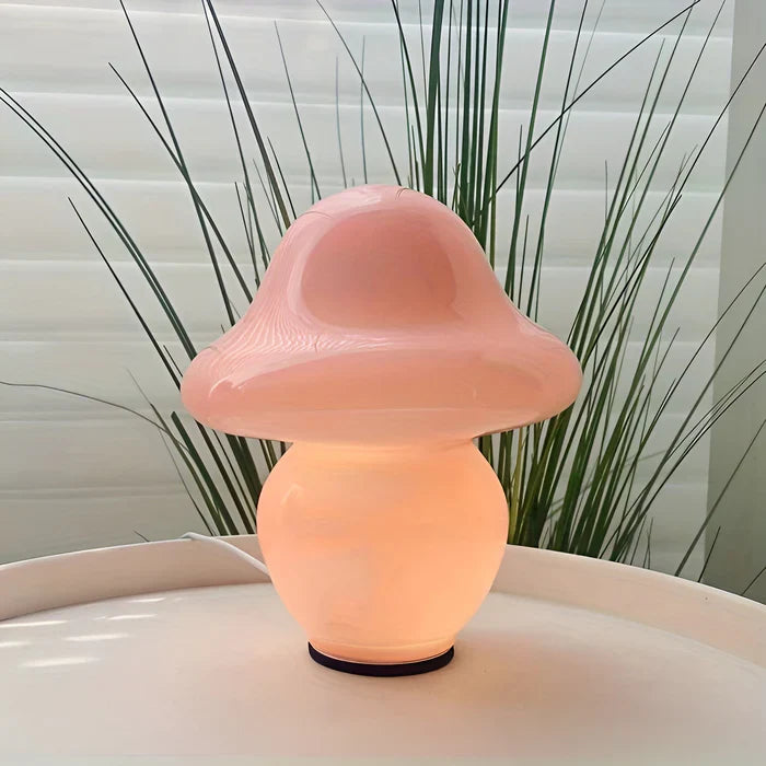 MushroomGlow - Förtrollande glaskamp med ett nostalgiskt svampmotiv