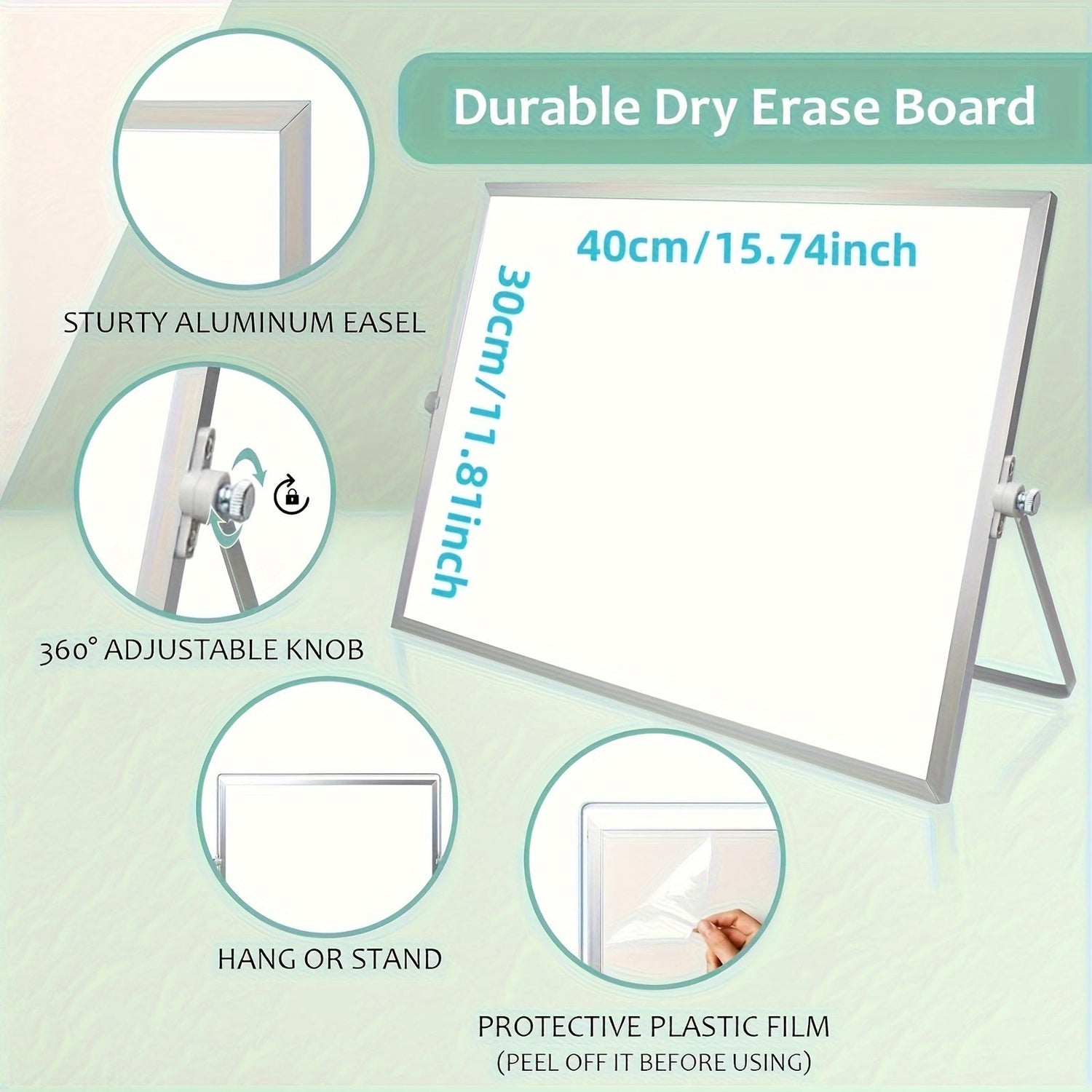 MagniBoard Magnetisk Whiteboard - Bärbar och Dubbelsidig med Ställning