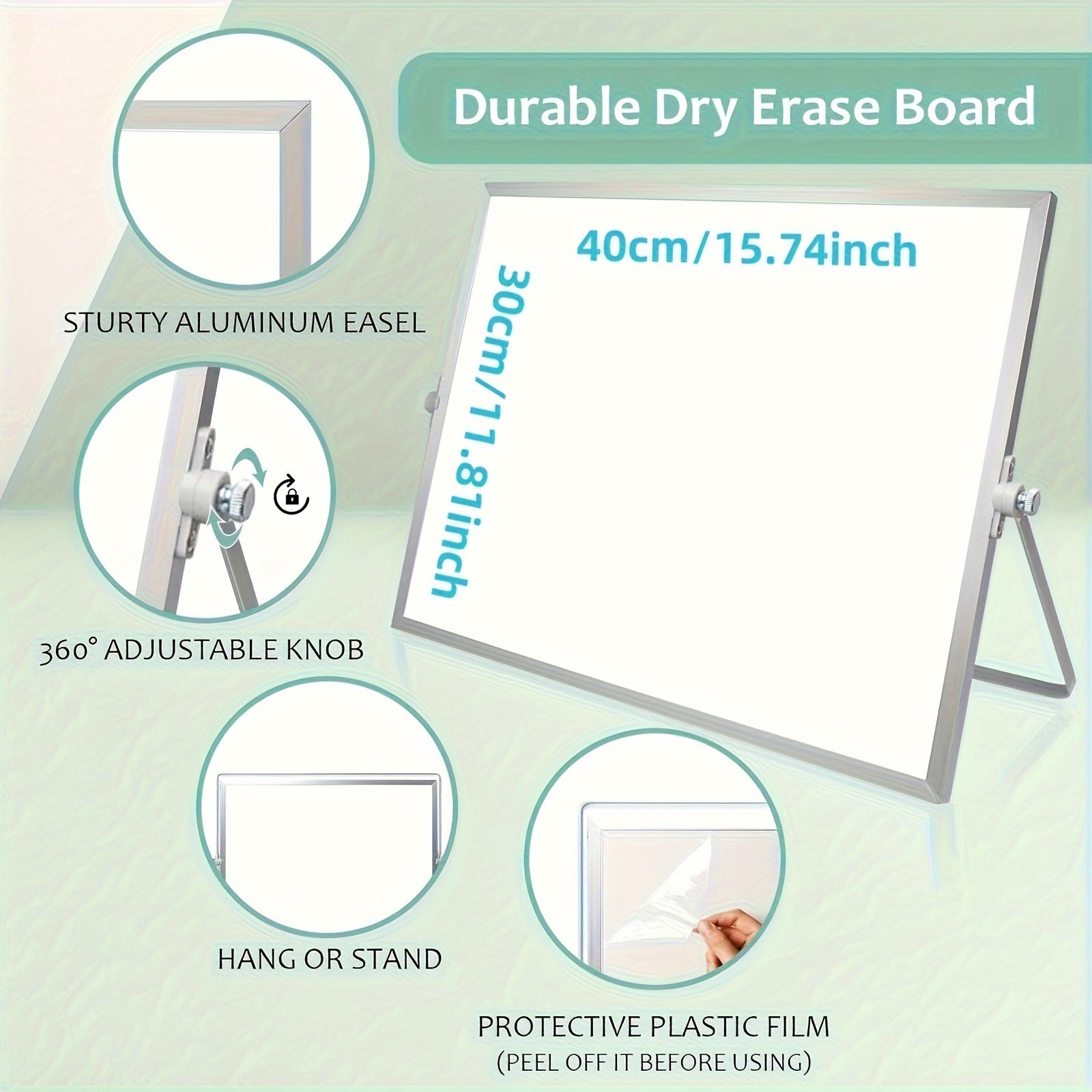 MagniBoard Magnetisk Whiteboard - Bärbar och Dubbelsidig med Ställning