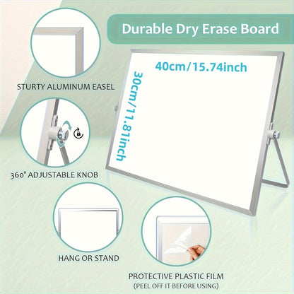 MagniBoard Magnetisk Whiteboard - Bärbar och Dubbelsidig med Ställning