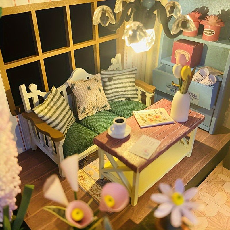 DIY Miniatyrväxthus med belysning – Handgjort 3D-pussel för kreativ dekoration