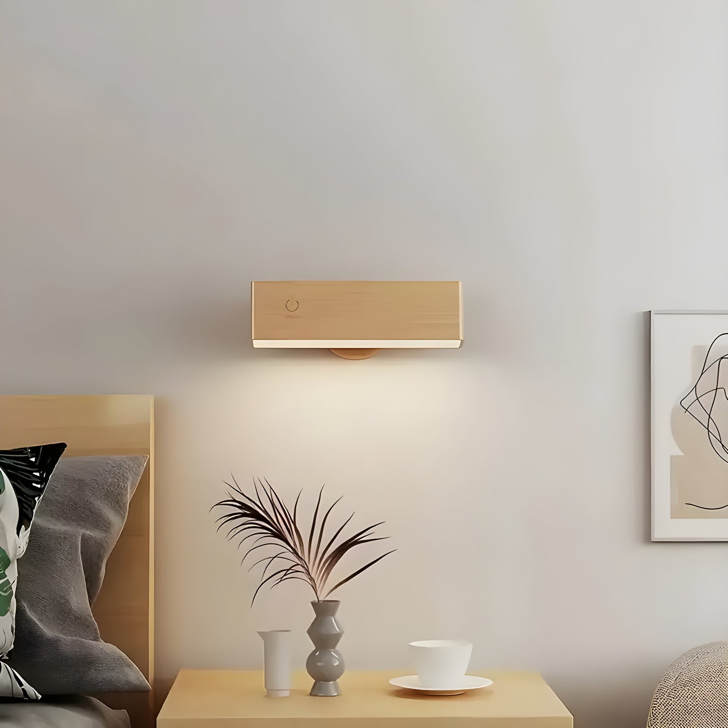 Klein Justerbar Vägglampa – Trä &amp; Magnet | Flexibel och Stilfull