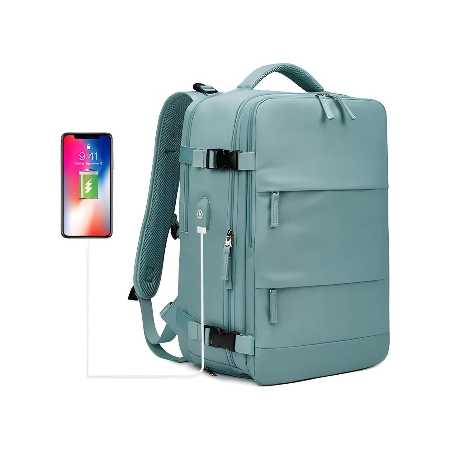 Reser ryggsäck med USB-anslutning – Rymligt fack | Idealisk för skola och utomhusaktiviteter