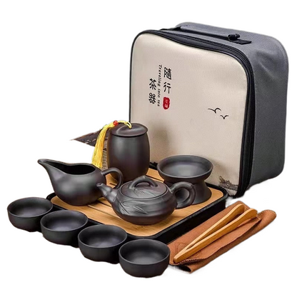 Carvallo - 9-delat teset för resa med förvaringsset och mörk finish