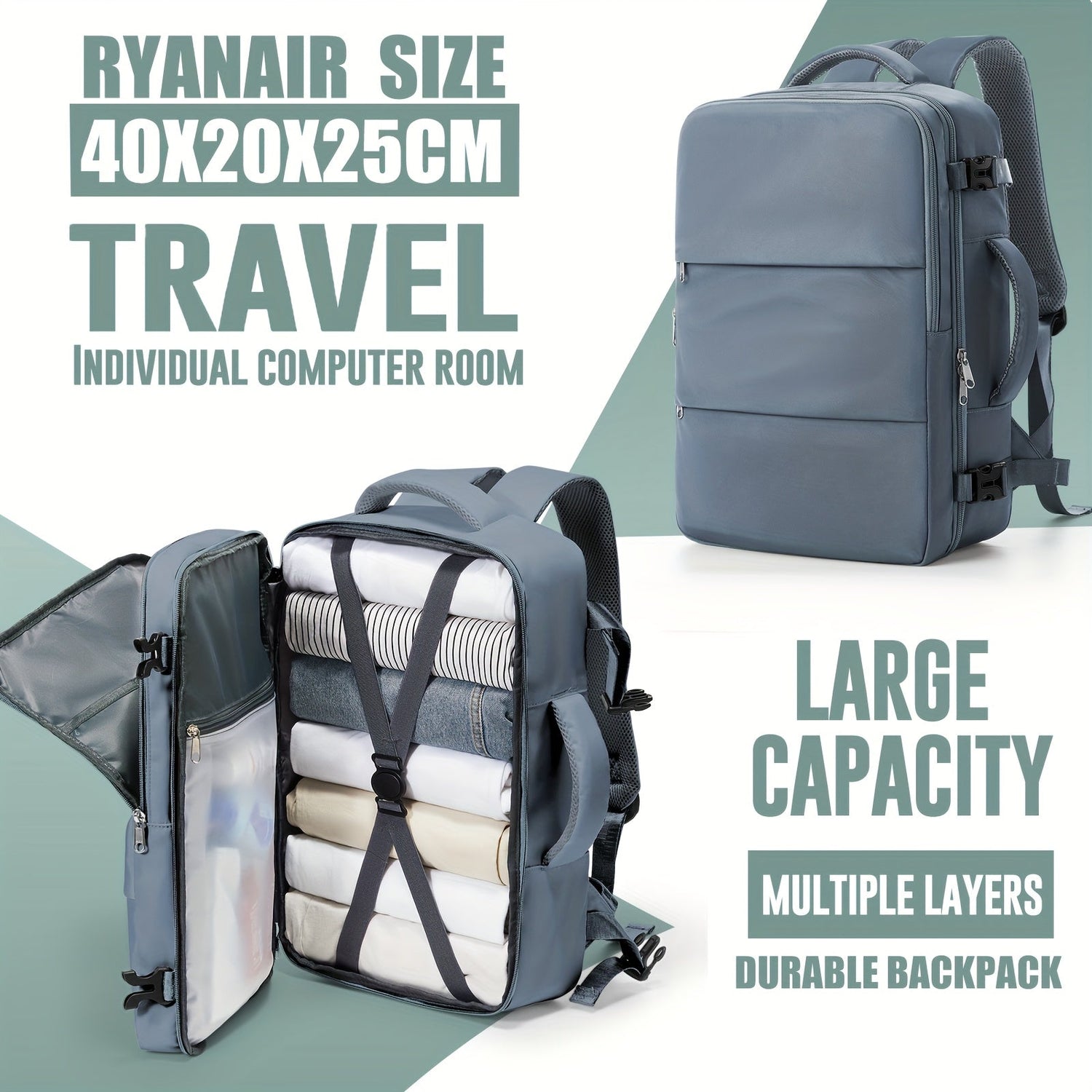 Ryanair Kabin Reser Ryggsäck Lätt Under Säte Passar