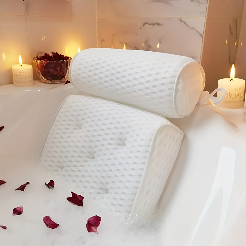 Lyxig Spa Badkudde - Mjuk Nacke och Ryggstöd med Rutschfria Sugkoppar för Ultimat Komfort