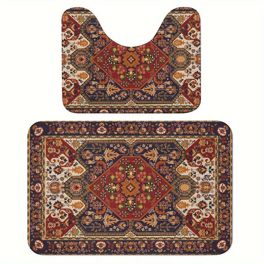 Persisk-inspirerade badrumsmattor set – Absorberande och halkfria