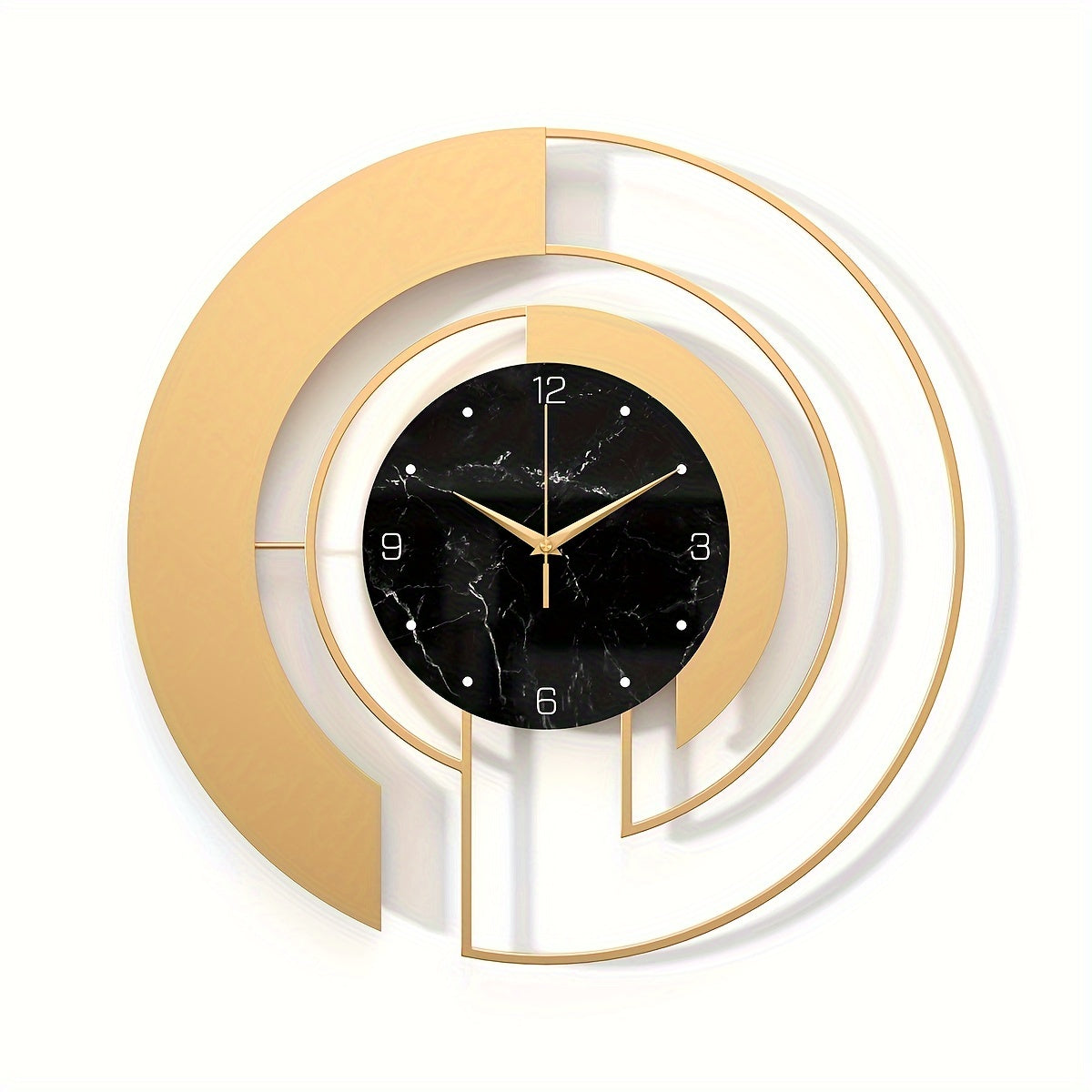 GeoGold - Modern Guld Väggklocka med Stilren Geometrisk Design