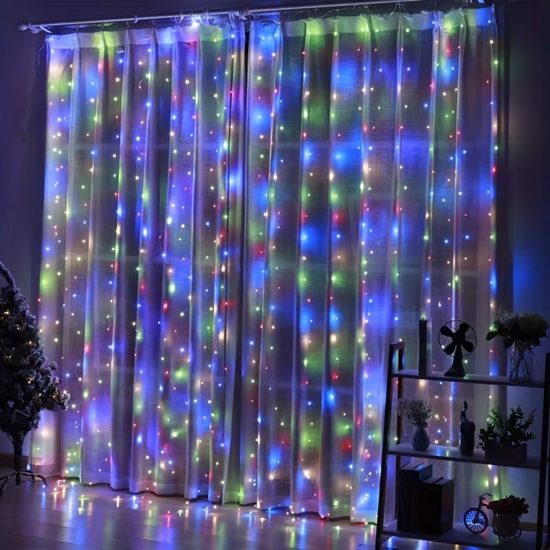 Fairy Curtain Lights USB Fjärrkontroll Varm Vit