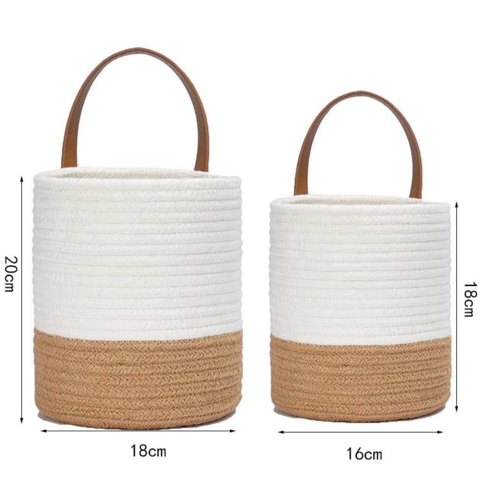 Vävd bomullsrep hängande korg | 2-pack