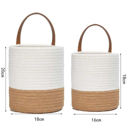 Vävd bomullsrep hängande korg | 2-pack