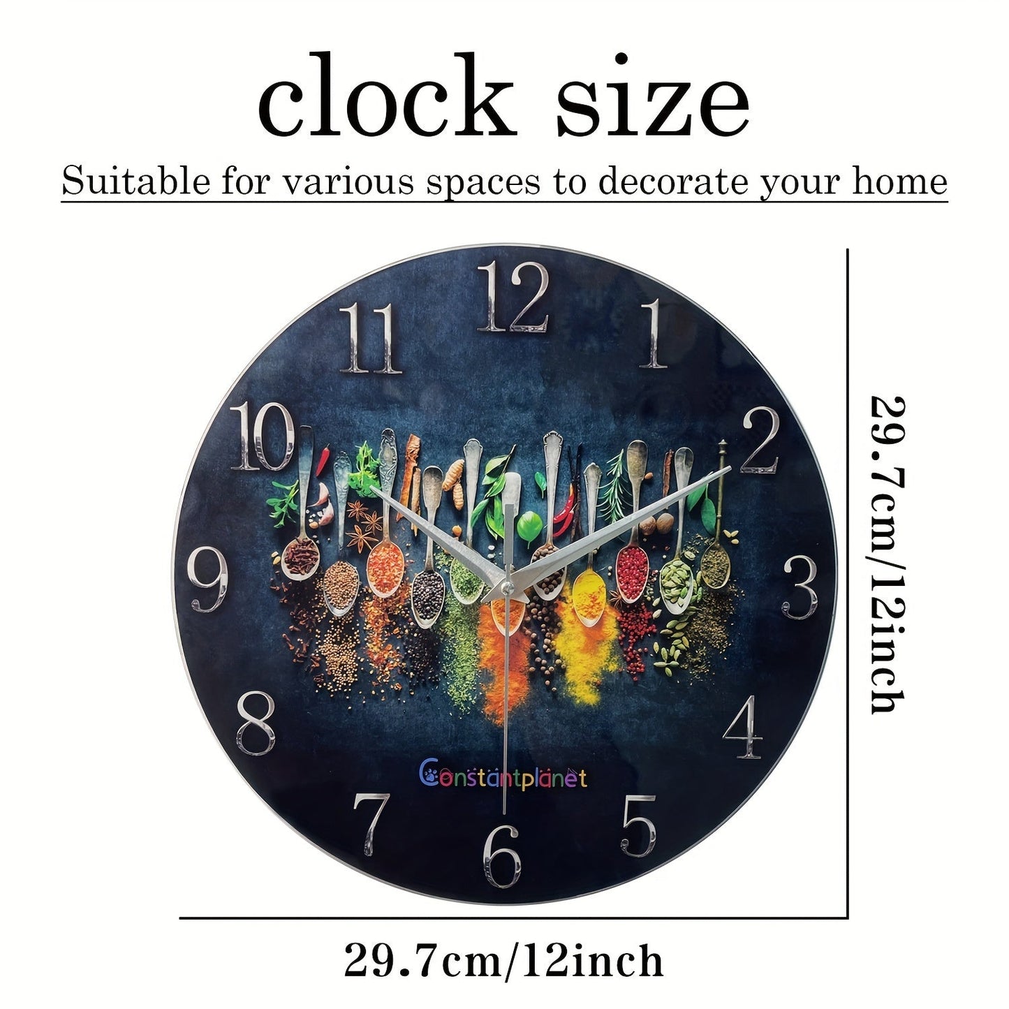 SpiceTime - Lyxig Väggklocka med Kryddmönster