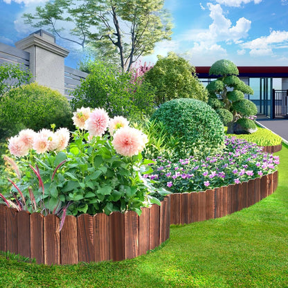 Flexibel trädgårdsstängsel i trä – Dekorativ kant för rabatt för trädgård &amp; terrass
