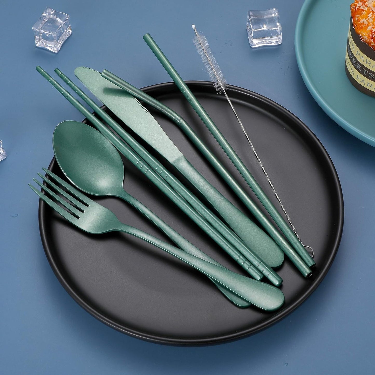 Carvallo GoCutlery | 4-delad för vägande | Rostfritt stål & BPA-fri | Med transportetui