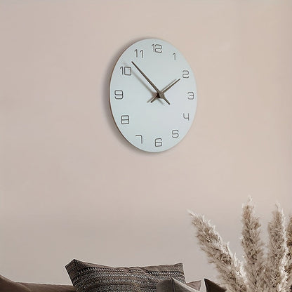 Minimalistisk nordisk väggklocka med tyst kvartsrörelse