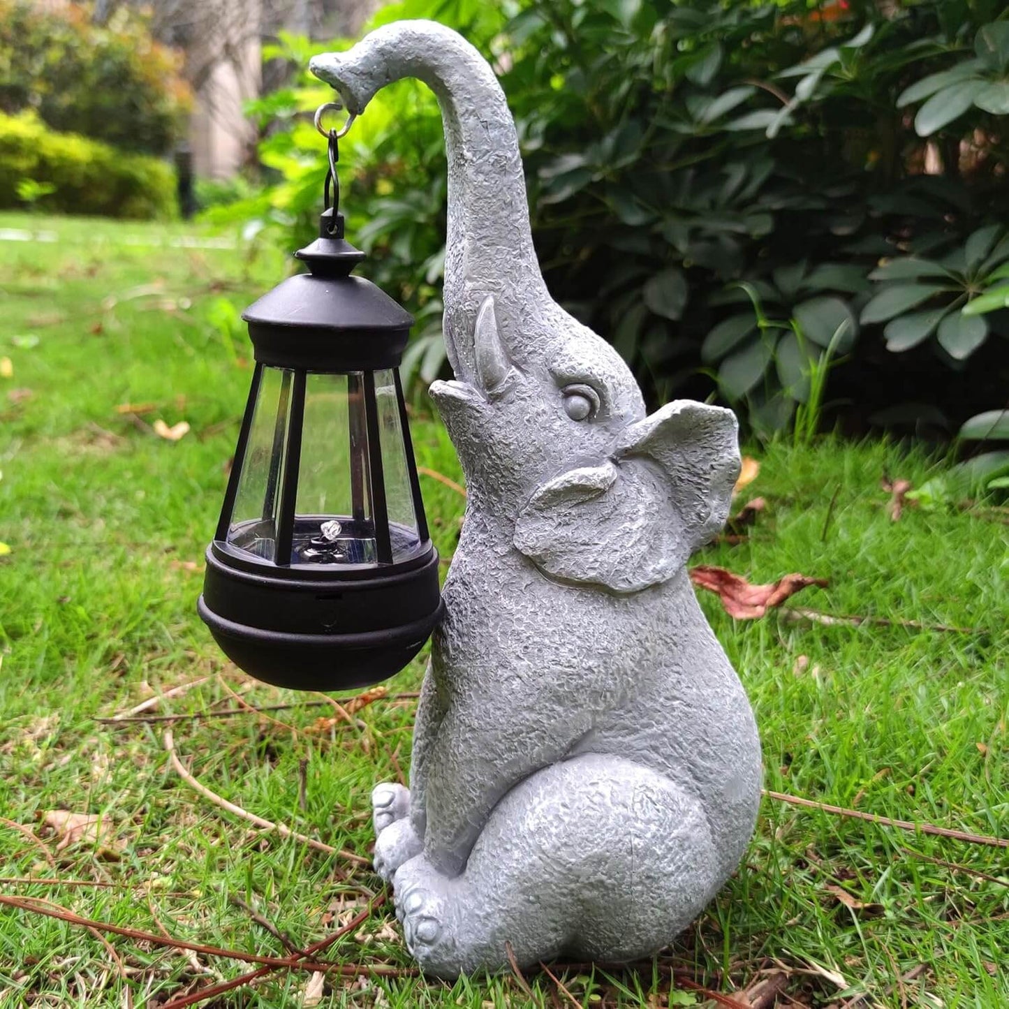 Royallure Elephant Glow Solcells Trädgårdslampa – Resin, Auto-On Varm Atmosfäriskt Ljus