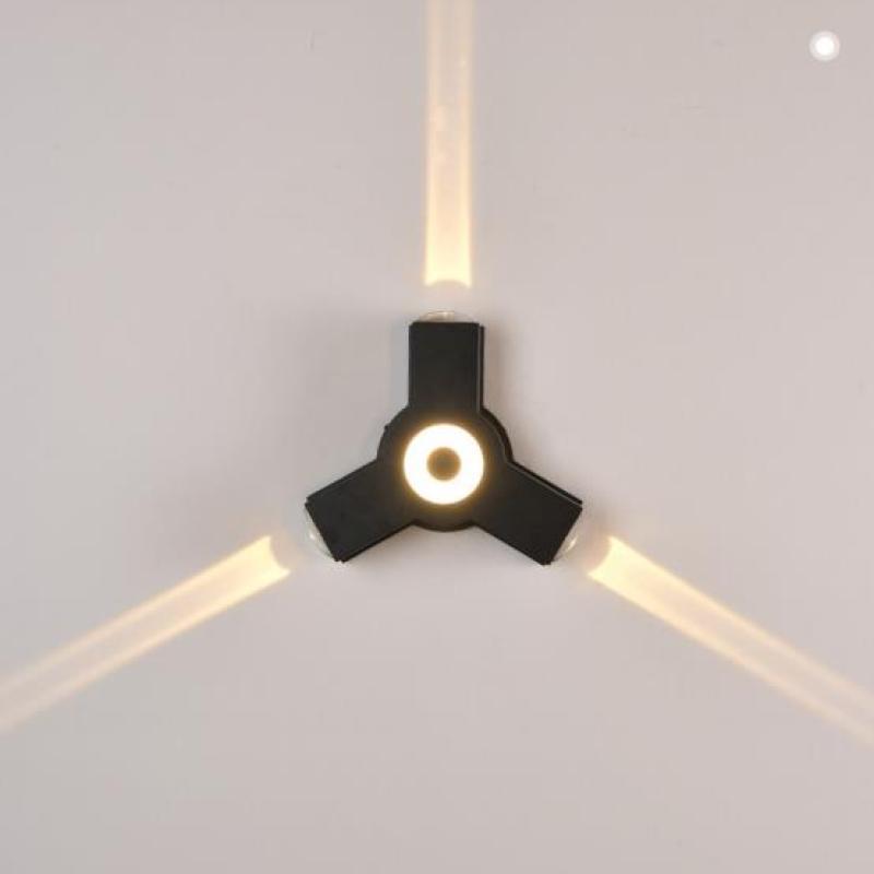 Väderbeständig Cross-Form Utomhusvägglampa med Mjukt Vitt LED-ljus