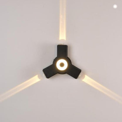 Väderbeständig Cross-Form Utomhusvägglampa med Mjukt Vitt LED-ljus