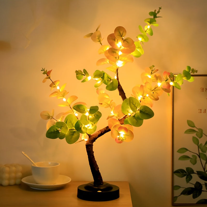 EucalyptusGlow - LED Bonsai Trädlampa Med USB/Batteri Drivning