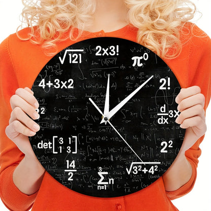 MathMirror - Stilla Akryl Väggklocka med Matematiska Formler
