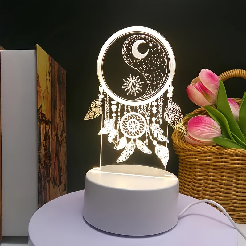 DreamCatcherGlow - 3D LED Nattlampa med USB-strömförsörjning