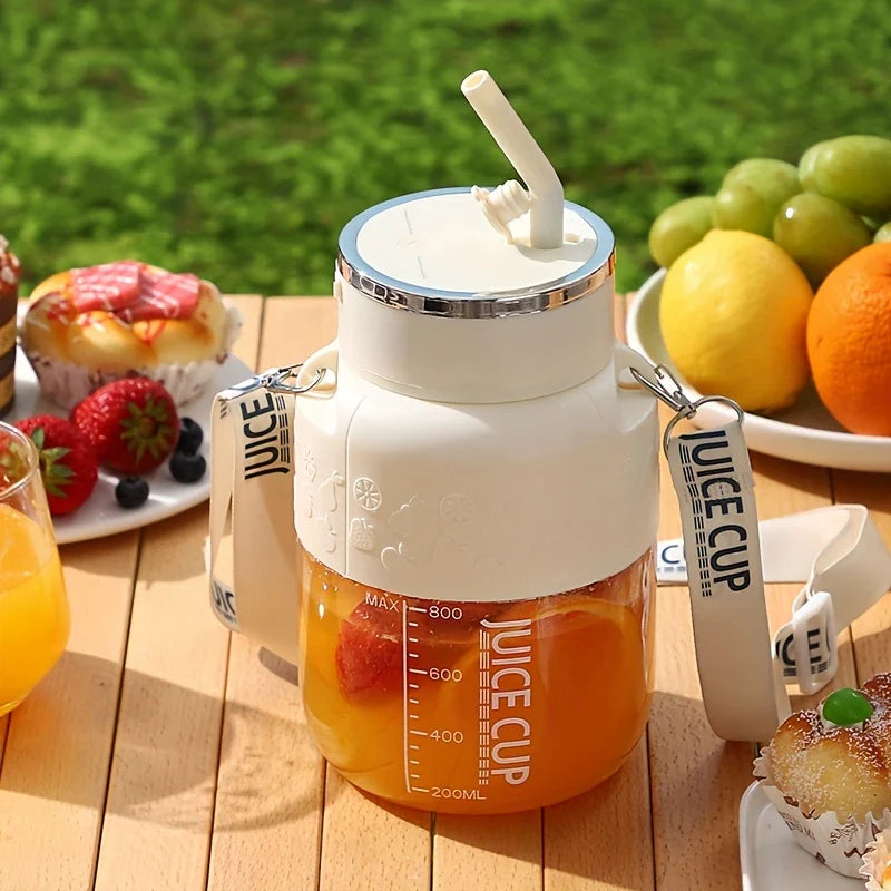 2in1 Flaska Mixer med Drickstrå 800ml - Perfekt för På Språng!