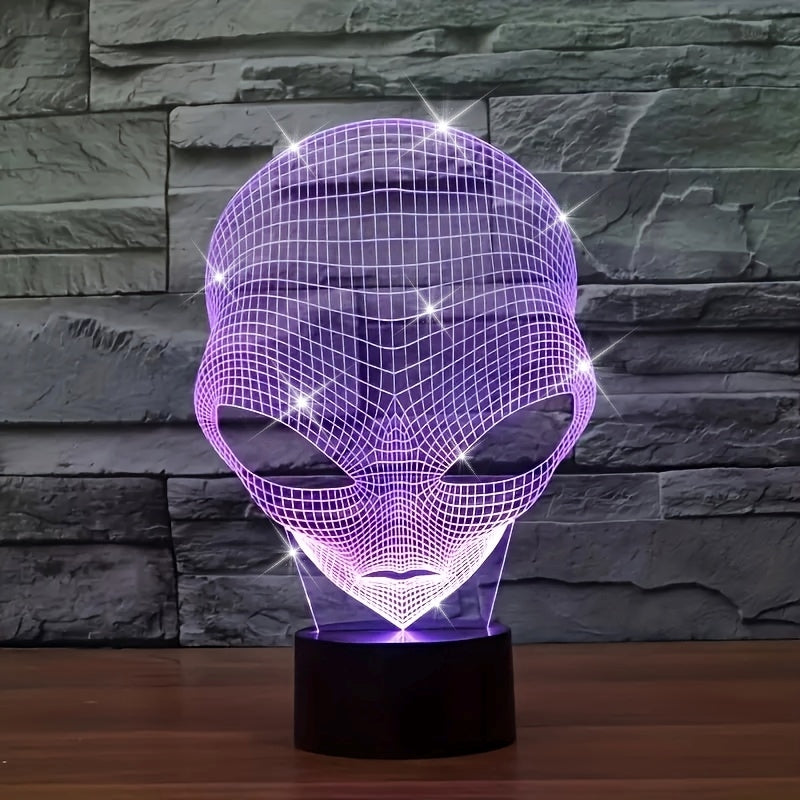 CosmicGlow - 3D Sänglampa med Svart Bas och 7 Färger LED Belysning