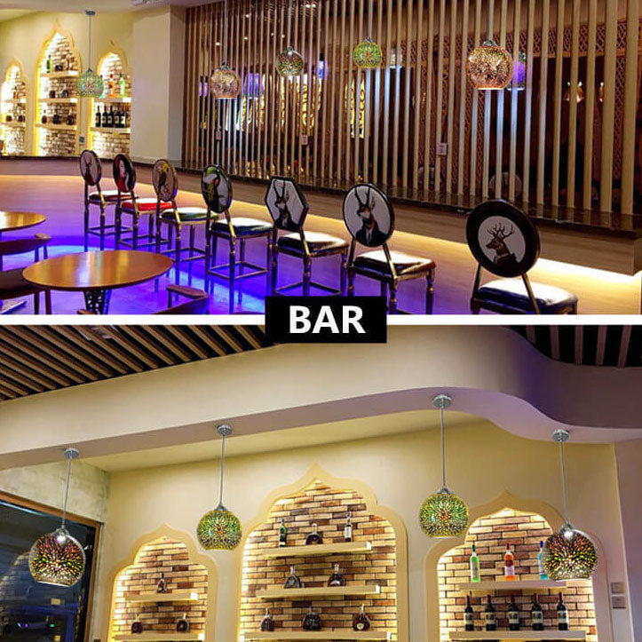 Moderna 3D Fyrverkeriglas Hänglampa – Färgglad Kuppeldesign