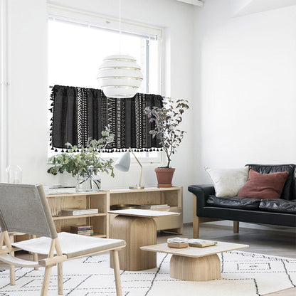 Svart mönster frans lager gardin