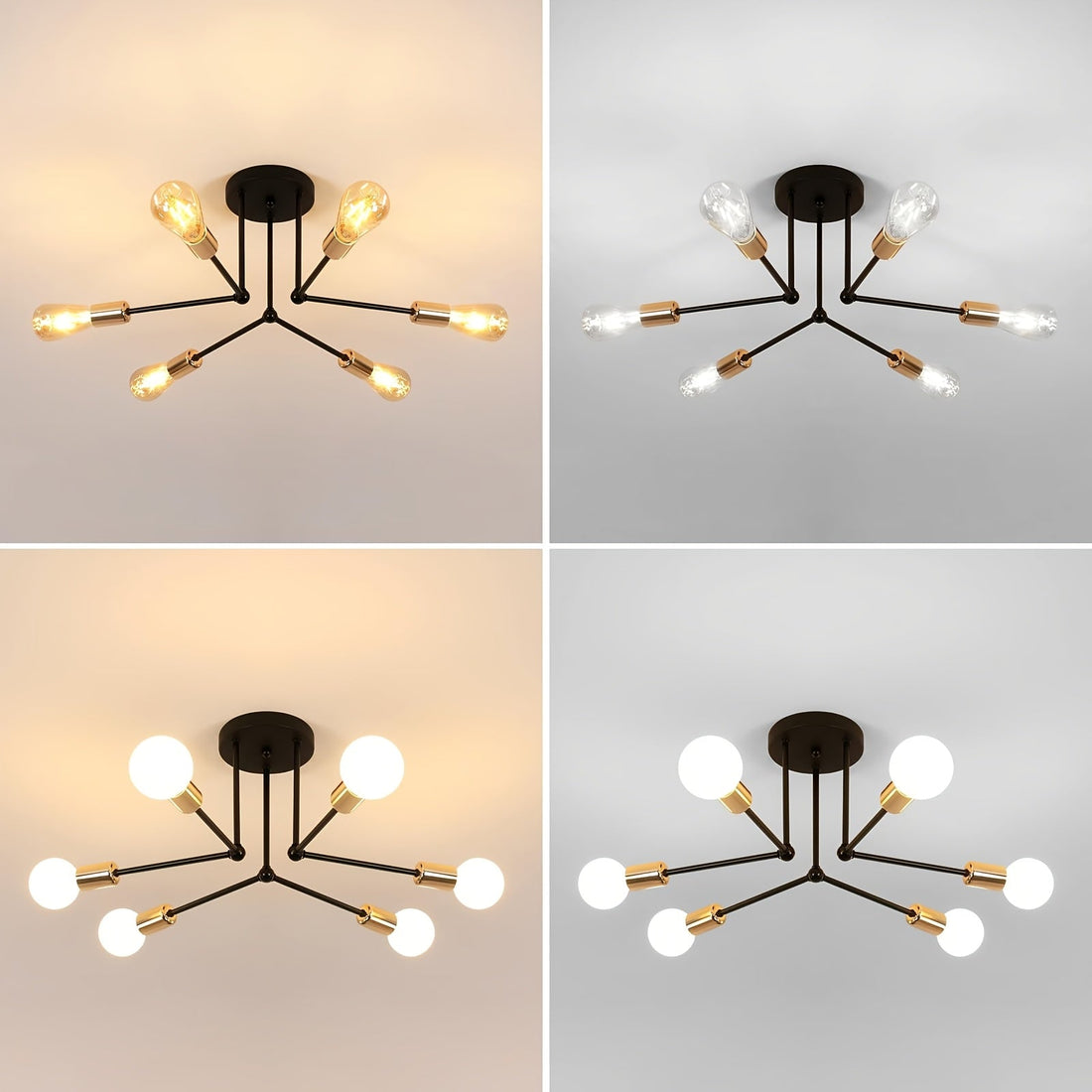 RetroLampa - Industriell 6-armad Taklampa