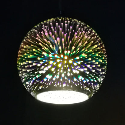 Innovativ 3D Färgglad Fyrverkeriglas Hängande Lampa med 1 Ljuskälla