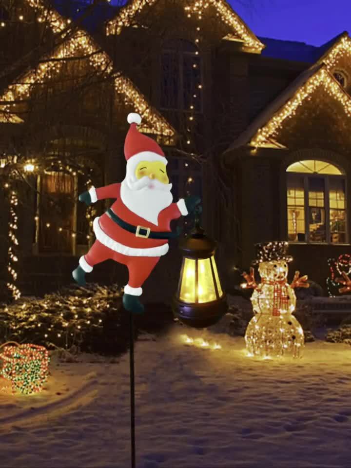 Utomhus solarlampor med Santa lykta