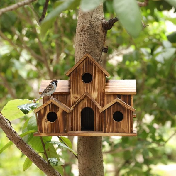 NatureNest - Artisan Birdhouse med sex mysiga ingångar