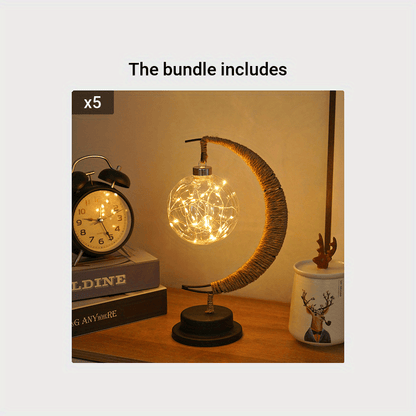 LunarGlow - Smidesjärn Månlampa Med LED-boll