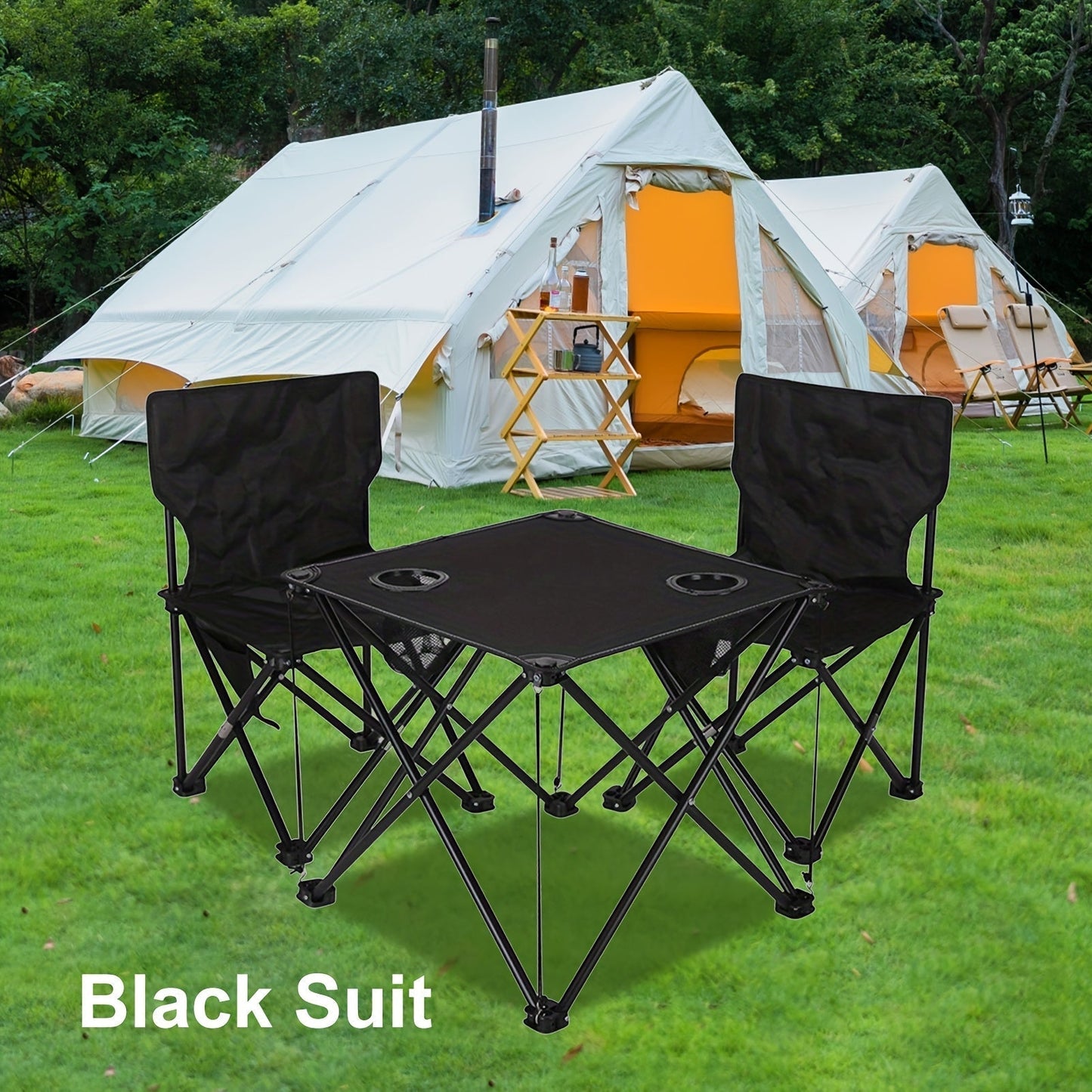 Carvallo Trädgårdssittgrupp Campafleur | 2 Stolar & 1 Bord | Blommönster | Bärbar & Väderbeständig