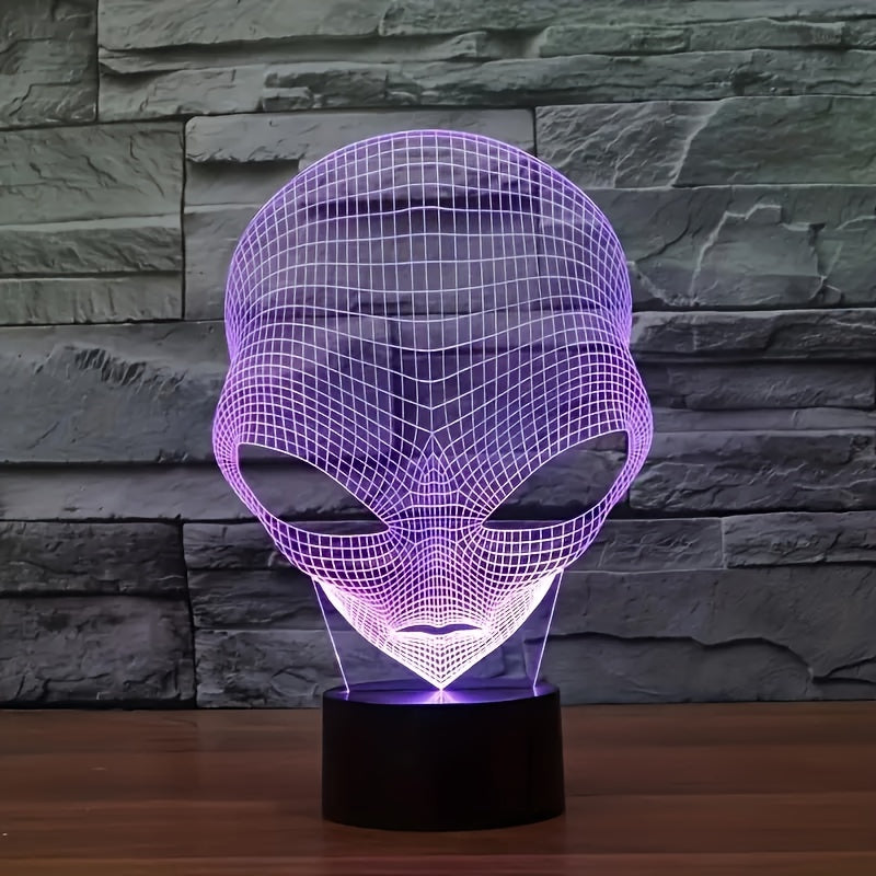 CosmicGlow - 3D Sänglampa med Svart Bas och 7 Färger LED Belysning